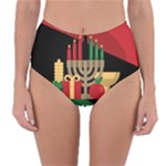 diagonal stripe Happy Kwanzaa Reversible High-Waist Bikini Bottoms