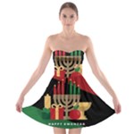 diagonal stripe Happy Kwanzaa Strapless Bra Top Dress