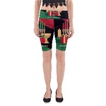 diagonal stripe Happy Kwanzaa Yoga Cropped Leggings