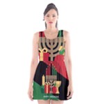 diagonal stripe Happy Kwanzaa Scoop Neck Skater Dress