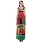 diagonal stripe Happy Kwanzaa Empire Waist Maxi Dress