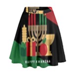 diagonal stripe Happy Kwanzaa High Waist Skirt