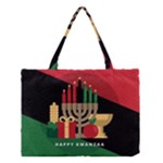 diagonal stripe Happy Kwanzaa Medium Tote Bag