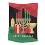 diagonal stripe Happy Kwanzaa Medium Tapestry