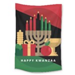 diagonal stripe Happy Kwanzaa Large Tapestry