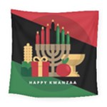 diagonal stripe Happy Kwanzaa Square Tapestry (Large)