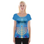 Hanukkah Menorah Cap Sleeve Top