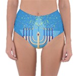 Hanukkah Menorah Reversible High-Waist Bikini Bottoms