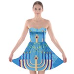 Hanukkah Menorah Strapless Bra Top Dress