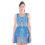 Hanukkah Menorah Scoop Neck Skater Dress