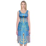 Hanukkah Menorah Midi Sleeveless Dress