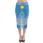 Hanukkah Menorah Midi Pencil Skirt