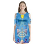 Hanukkah Menorah Shoulder Cutout Velvet One Piece