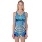 Hanukkah Menorah One Piece Boyleg Swimsuit