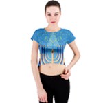 Hanukkah Menorah Crew Neck Crop Top