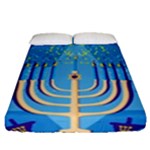 Hanukkah Menorah Fitted Sheet (Queen Size)