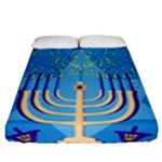 Hanukkah Menorah Fitted Sheet (California King Size)