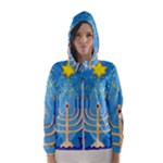 Hanukkah Menorah Hooded Wind Breaker (Women)