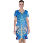 Hanukkah Menorah Short Sleeve Nightdress