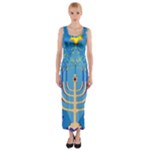 Hanukkah Menorah Fitted Maxi Dress