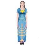 Hanukkah Menorah Short Sleeve Maxi Dress