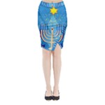 Hanukkah Menorah Midi Wrap Pencil Skirt