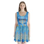 Hanukkah Menorah Split Back Mini Dress 