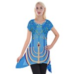 Hanukkah Menorah Short Sleeve Side Drop Tunic