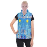 Hanukkah Menorah Women s Button Up Puffer Vest