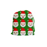 santa emoji emoticons Drawstring Pouch (Medium)