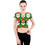 santa emoji emoticons Crew Neck Crop Top