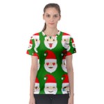 santa emoji emoticons Women s Sport Mesh Tee