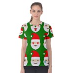 santa emoji emoticons Women s Cotton Tee