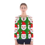 santa emoji emoticons Women s Long Sleeve Tee