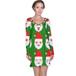 santa emoji emoticons Long Sleeve Nightdress