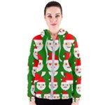 santa emoji emoticons Women s Zipper Hoodie