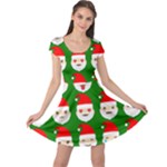 santa emoji emoticons Cap Sleeve Dress