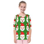 santa emoji emoticons Kids  Quarter Sleeve Raglan Tee