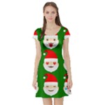 santa emoji emoticons Short Sleeve Skater Dress