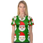 santa emoji emoticons V-Neck Sport Mesh Tee