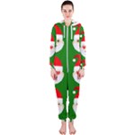 santa emoji emoticons Hooded Jumpsuit (Ladies)