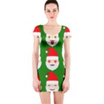 santa emoji emoticons Short Sleeve Bodycon Dress