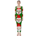 santa emoji emoticons Long Sleeve Catsuit