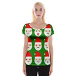 santa emoji emoticons Cap Sleeve Top