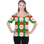 santa emoji emoticons Cutout Shoulder Tee