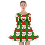 santa emoji emoticons Long Sleeve Skater Dress