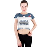 Xmas Buona Befana Crew Neck Crop Top