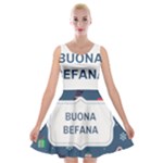 Xmas Buona Befana Velvet Skater Dress