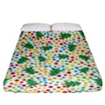 pop art christmas tree Fitted Sheet (Queen Size)