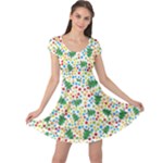 pop art christmas tree Cap Sleeve Dress